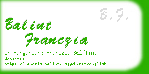 balint franczia business card